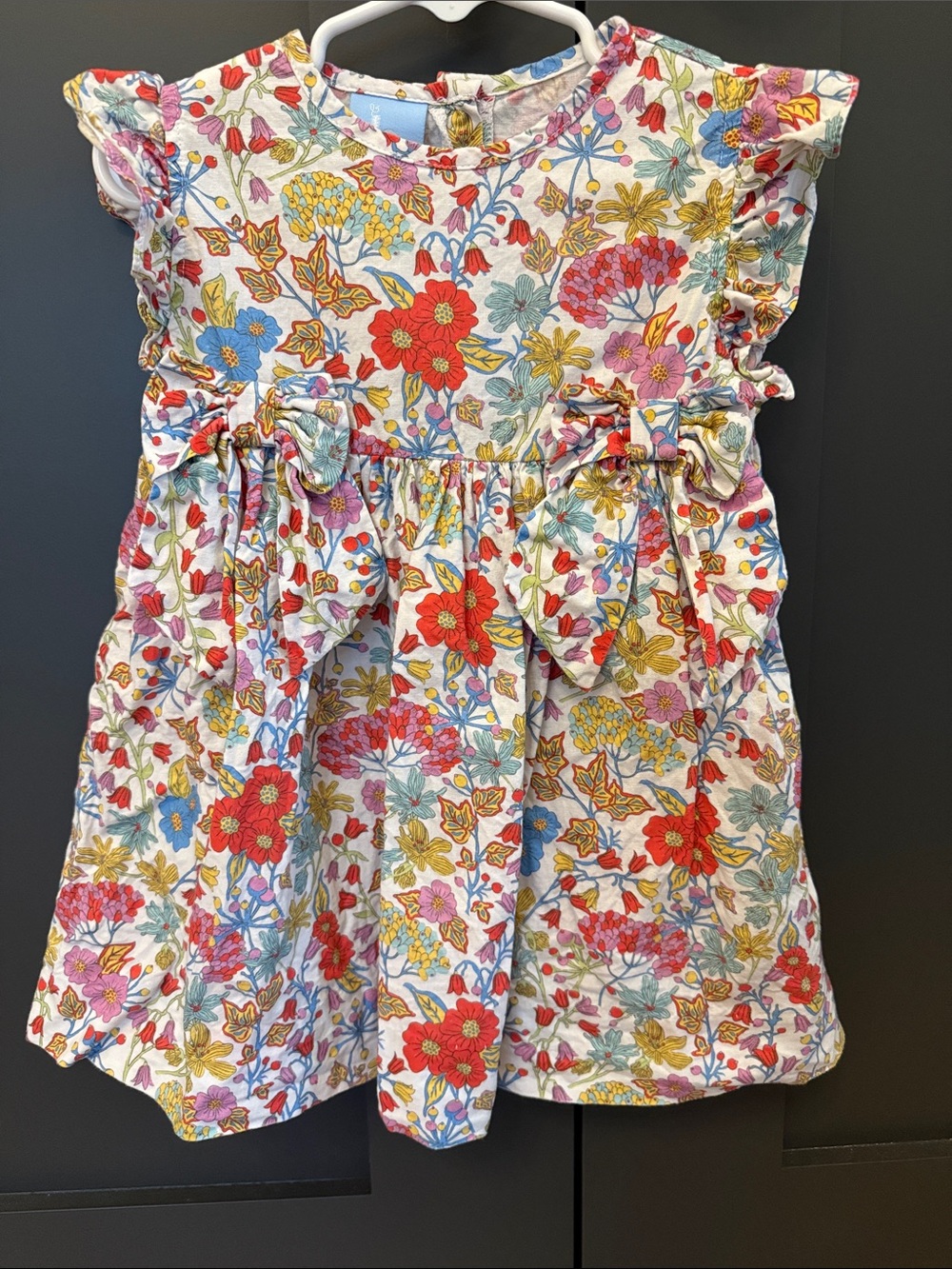 Bella Bliss Multicolor Floral Dress with Bow Detail